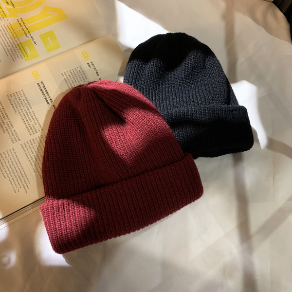 Női gyapjú sapka-sima modell