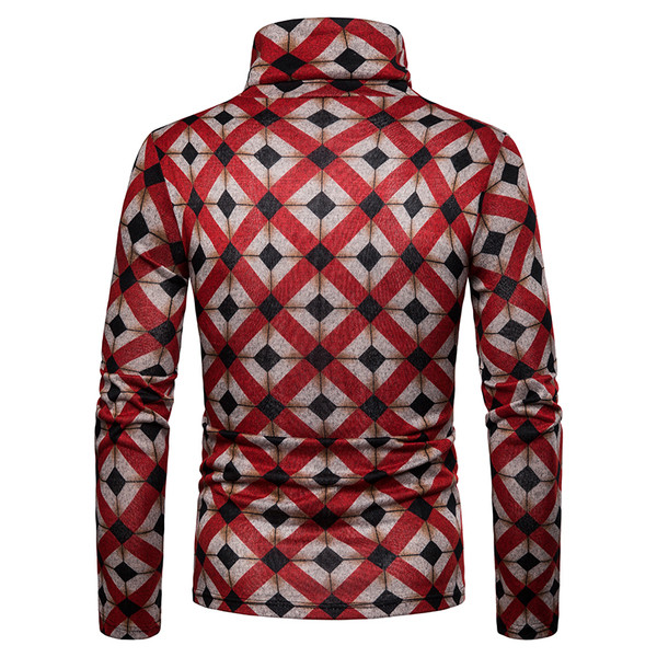 Alkalmi férfi pulóver pólógallérral és mintával