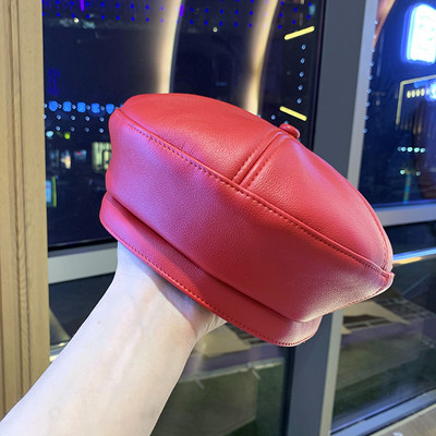 Γυναικείο μπερέ καπέλο από οικολογικό δέρμα