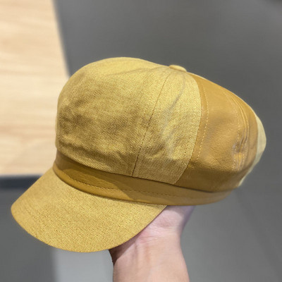 Καθημερινό γυναικείο καπέλο από ύφασμα και οικολογικό δέρμα