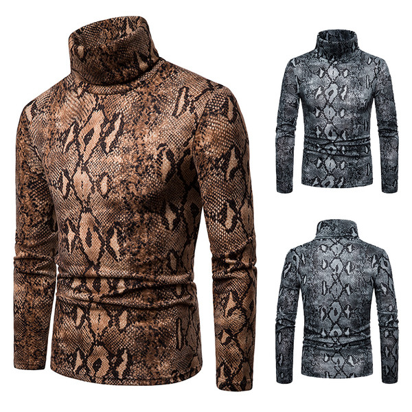 Μοντέρνο ανδρικό πουλόβερ μοντέλο με άνιμαλ εκτύπωση