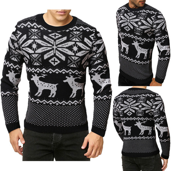 Jelenlegi férfi pulóver testre szabott modell mintával