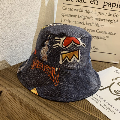 Alkalmi női farmer sapka rátéttel