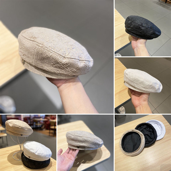 Női barett típusú sapka fém elemmel