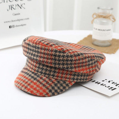 Γυναικεία καρό τραγιάσκα με γείσο