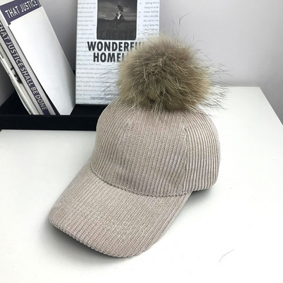 Új modell női bársony sapka pehelypomponnal