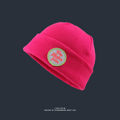 Vékony kötött sapka színes hímzéssel - sok színben