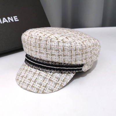 Γυναικείο μάλλινο καπέλο με τούλι και πέτρες