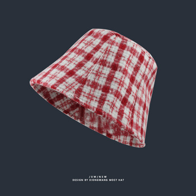 Gyapjú kockás sapka nőknek