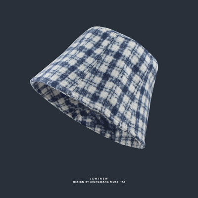 Gyapjú kockás sapka nőknek