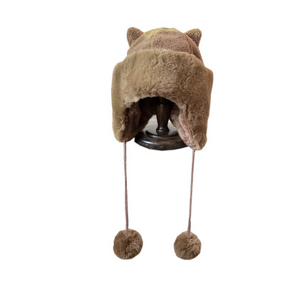 Μοντέρνο γυναικείο καπέλο με κορδόνια και γούνα