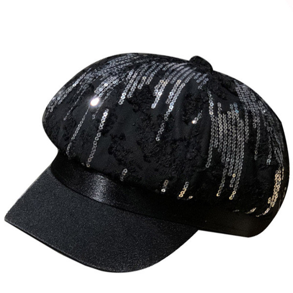 Női mindennapi sapka flitterekkel