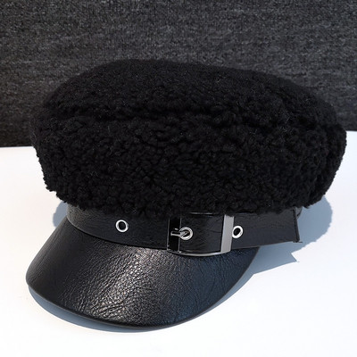 Καθημερινό γυναικείο καπέλο με δερμάτινο γείσο