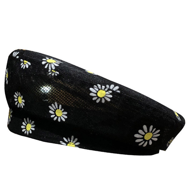 Női barett típusú sapka százszorszépekkel