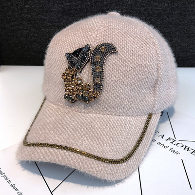 Νέο μοντέλο μοντέρνο γυναικείο καπέλο με γείσο και πέτρες