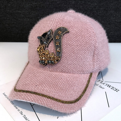 Νέο μοντέλο μοντέρνο γυναικείο καπέλο με γείσο και πέτρες