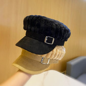 Eco velúrból készült alkalmi női sapka napellenzővel