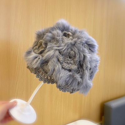 Γυναικείο casual πλεκτό καπέλο με γούνα