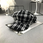 Új modell női kockás sapka sapka típusú sapkával