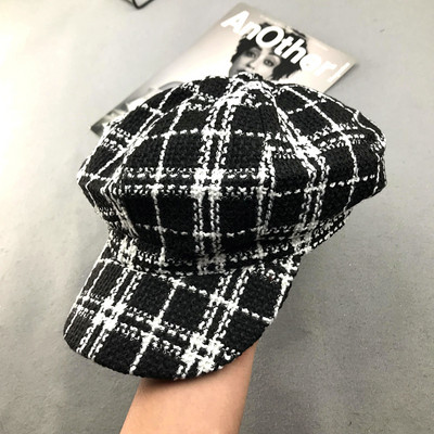 Új modell női kockás sapka sapka típusú sapkával