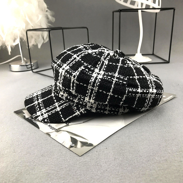 Új modell női kockás sapka sapka típusú sapkával