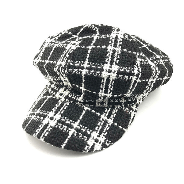 Új modell női kockás sapka sapka típusú sapkával