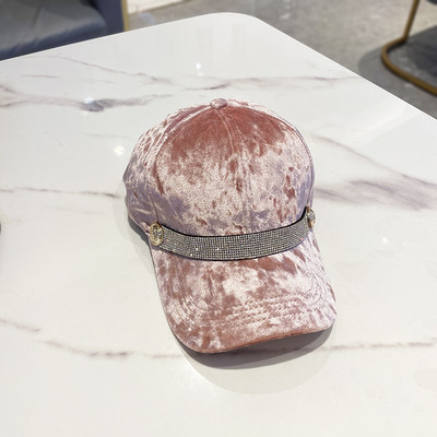 Καθημερινό γυναικείο καπέλο από βελούδο με πέτρες