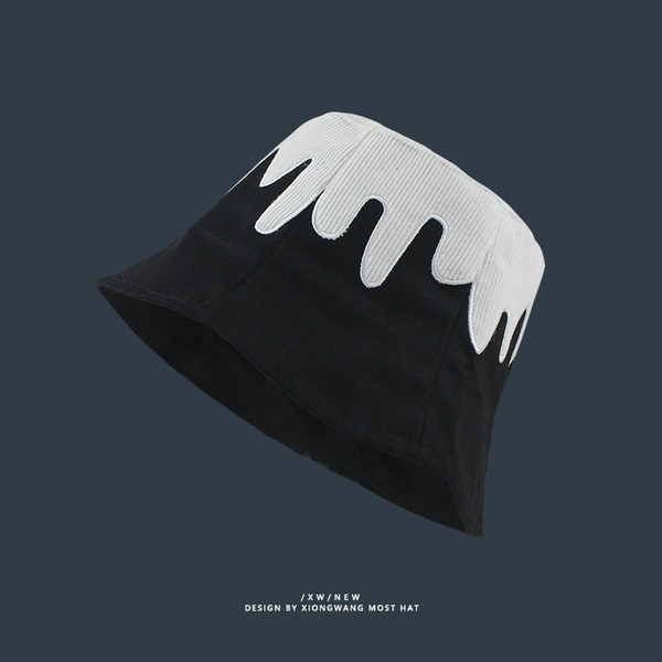 Uniszex textil horgászkalap fekete-fehér színben