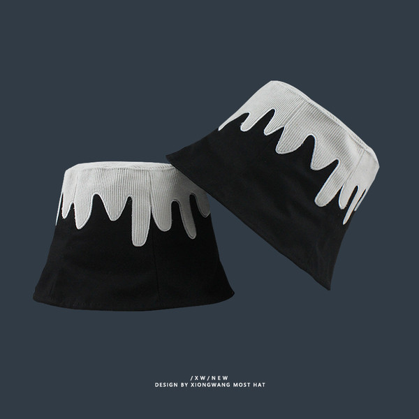 Uniszex textil horgászkalap fekete-fehér színben