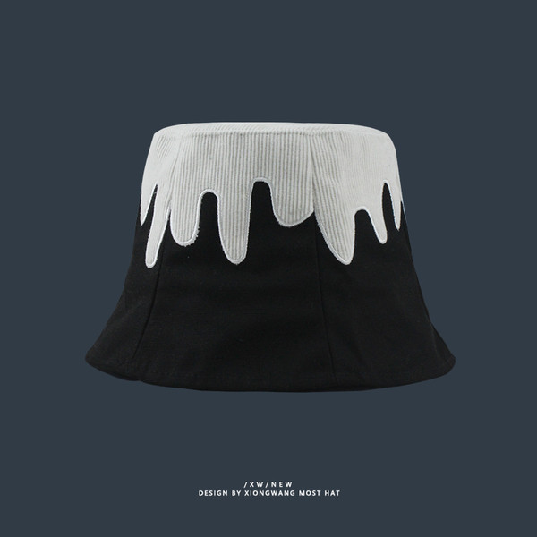 Uniszex textil horgászkalap fekete-fehér színben