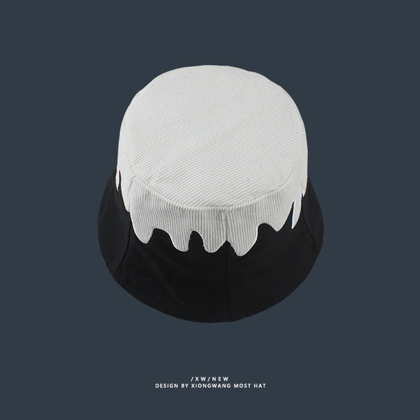 Uniszex textil horgászkalap fekete-fehér színben