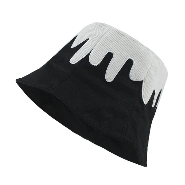 Uniszex textil horgászkalap fekete-fehér színben