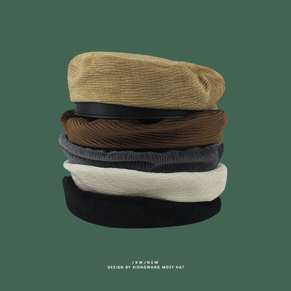 Dámsky manšestrový klobúk - baret