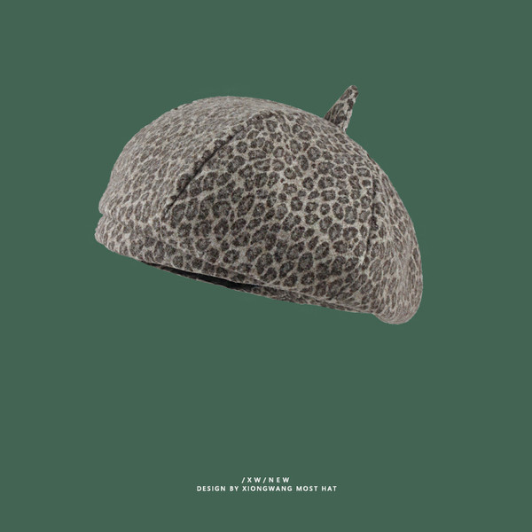Őszi-téli leopárd barett típusú sapka
