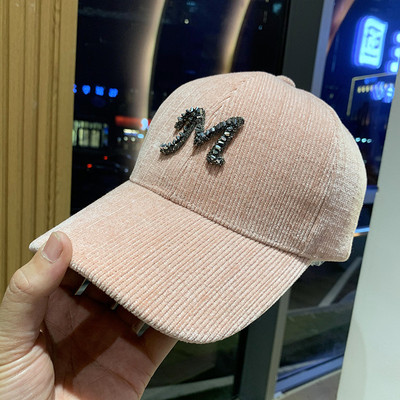 Őszi-téli női kordbársony sapka napellenzővel