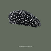 Női kockás barett típusú sapka