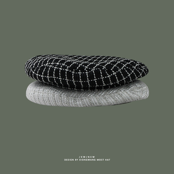 Női kockás barett típusú sapka