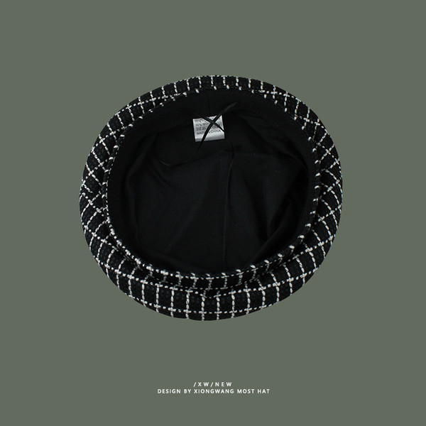 Női kockás barett típusú sapka