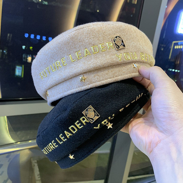 Új modell női gyapjú sapka több színben felirattal