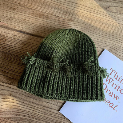 Νέο μοντέλο χειμερινό γυναικείο καπέλο με σκισμένα μοτίβα