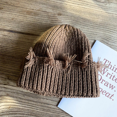 Νέο μοντέλο χειμερινό γυναικείο καπέλο με σκισμένα μοτίβα