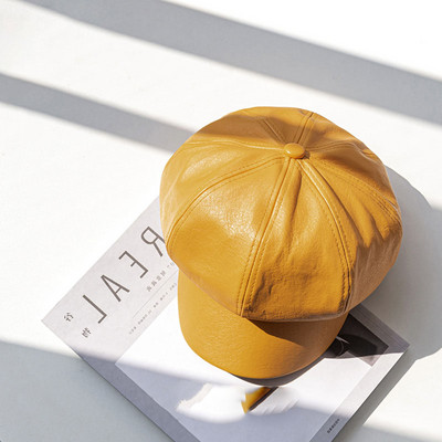 Modern női sapka öko-bőr-svájcisapka típusból