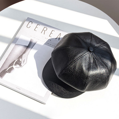 Modern női sapka öko-bőr-svájcisapka típusból