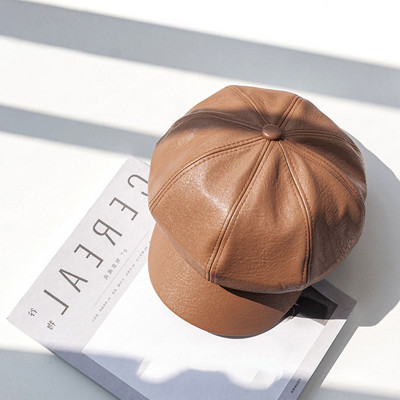 Modern női sapka öko-bőr-svájcisapka típusból