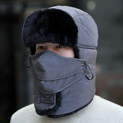 Μοντέρνο καπέλο χειμερινό με μάσκα κατάλληλο για άνδρες και γυναίκες σε διάφορα μοντέλα