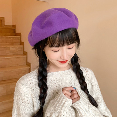 Új modell női gyapjú barett típusú sapka - télre alkalmas