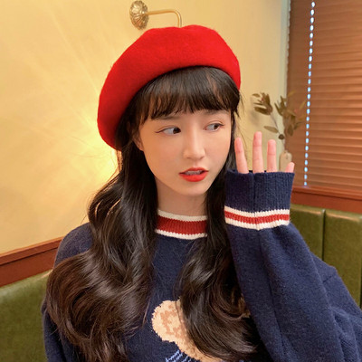 Új modell női gyapjú barett típusú sapka - télre alkalmas