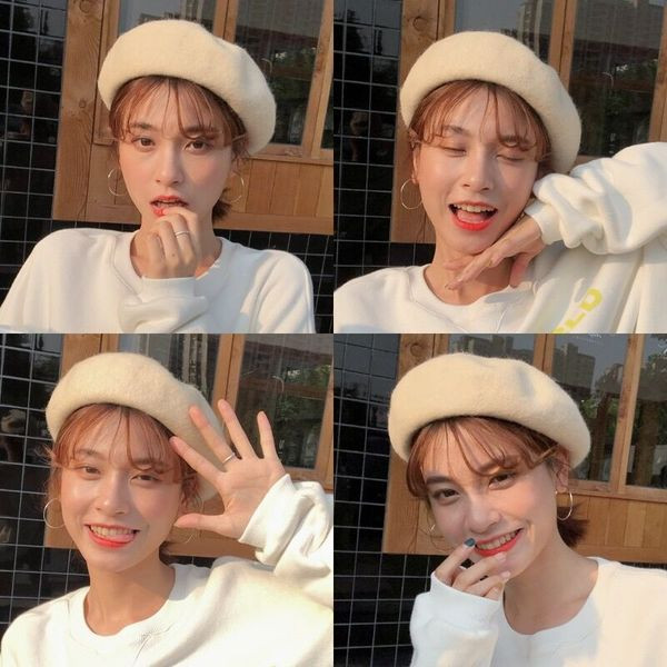 Új modell női gyapjú barett típusú sapka - télre alkalmas