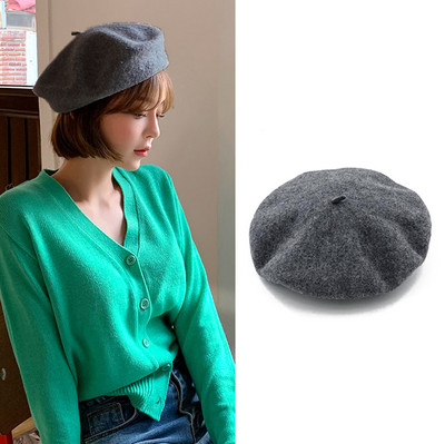 Γυναικείο μάλλινο καπέλο τύπου μπερέ