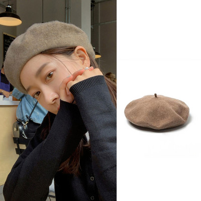 Γυναικείο μάλλινο καπέλο τύπου μπερέ